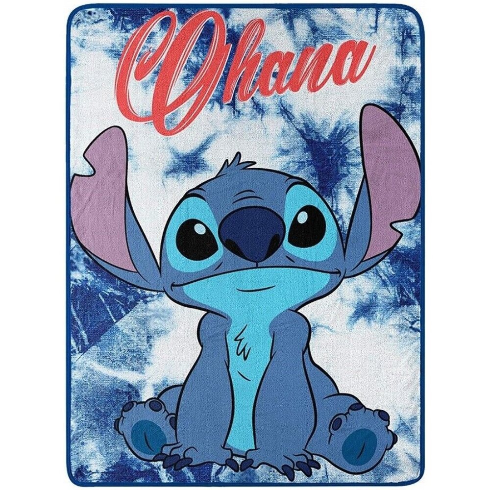 LICENSED Lilo & And Stitch Ohana New Plush Fleece Throw Gift Blanket Disney SOFT